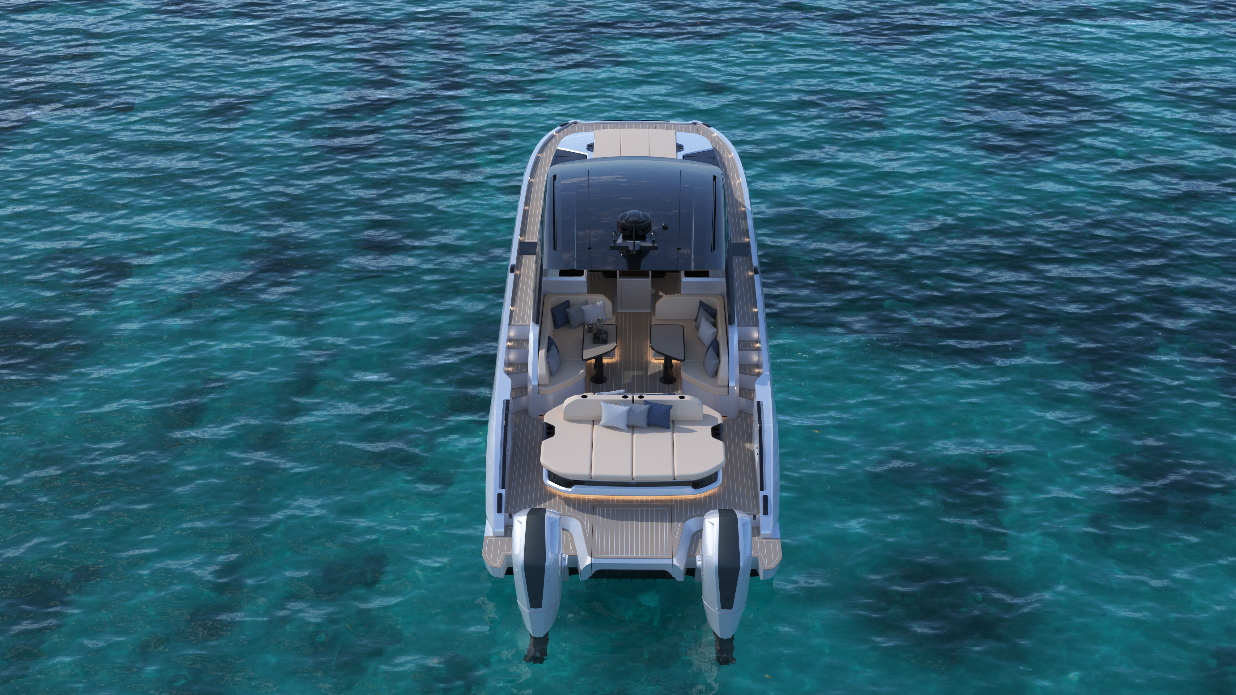 VYBE 43 stern and swim platform design